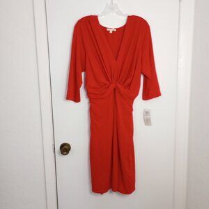 Kingston Grey Red Twist-Front dress